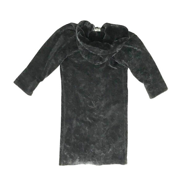 TSUNAMI Canada Womens M Faux Fur Black Maxi Coat Hood Double Breasted Warm - Picture 2 of 9